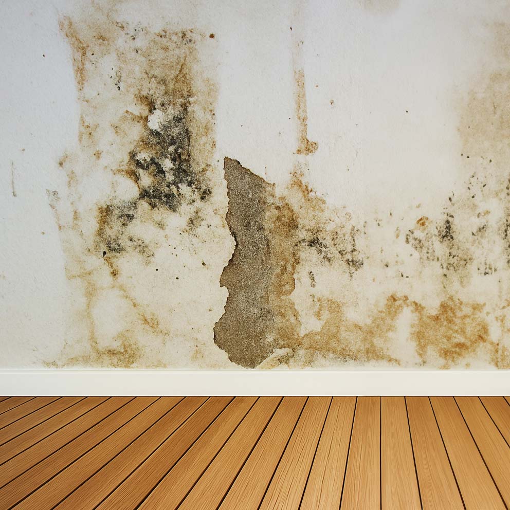 Seitlich eindringende Feuchtigkeit an einer Kellerwand